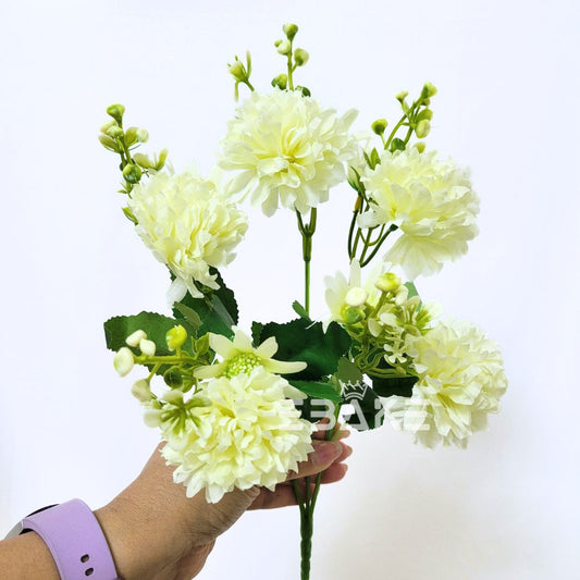 A1311 White Dahlia Daisy Bunch With Fillers