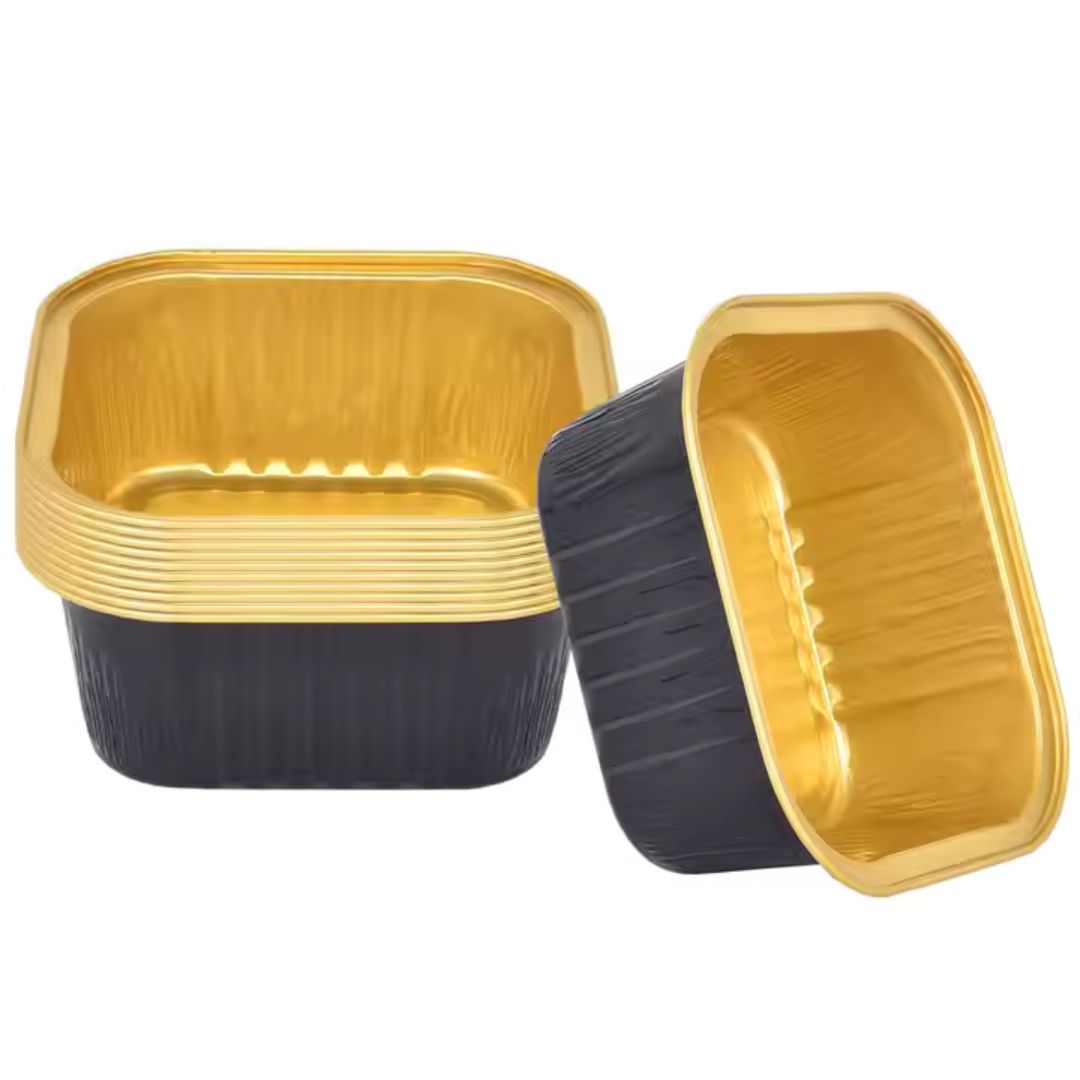 Aluminium  Foil Square Baking Cup With Lid