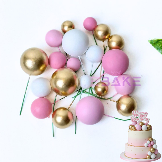 Pink Mix Faux Balls- Set Of 20 Pieces
