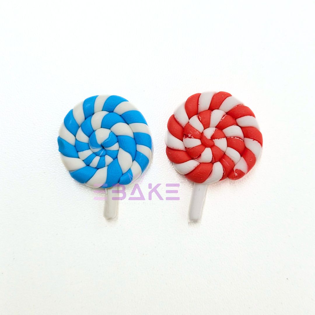 2 pcs Lollipop Cake Topper Non Edible - Small (Type 3) Assorted Colors
