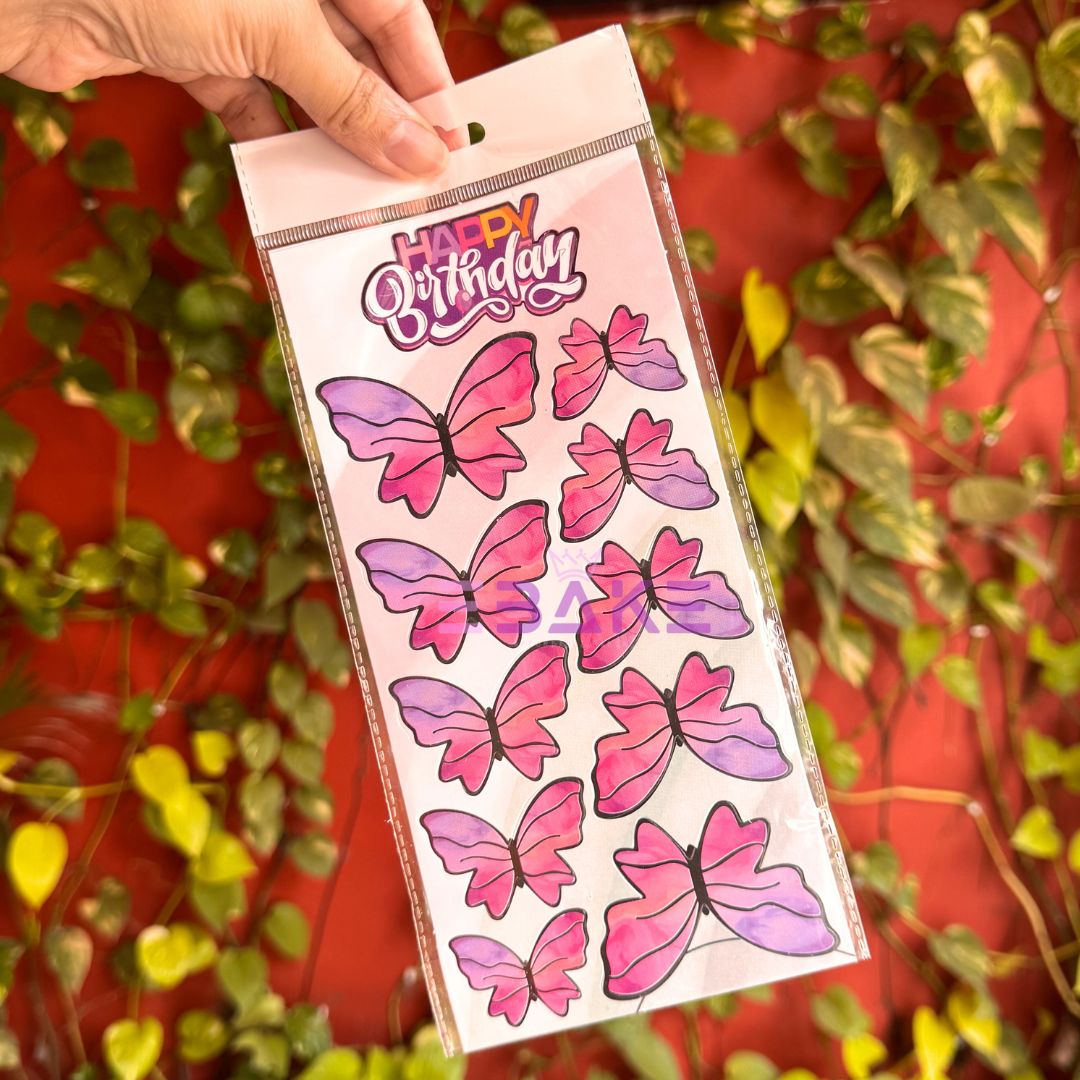Paper Butterflies With Birthday Tag - (Set of 10 Pieces)