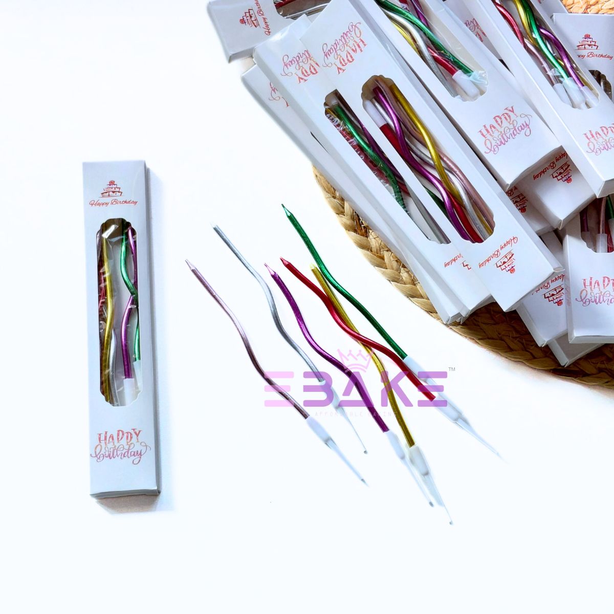 Muti Color Metallic Swirl Candle (Full Box) 50 Pieces