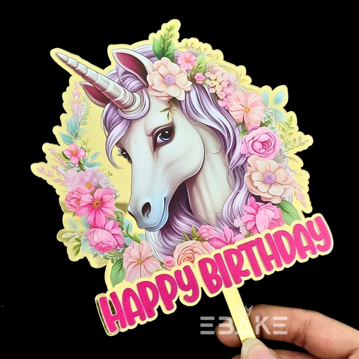 Unicorn Printed Acrylic Cake Topper