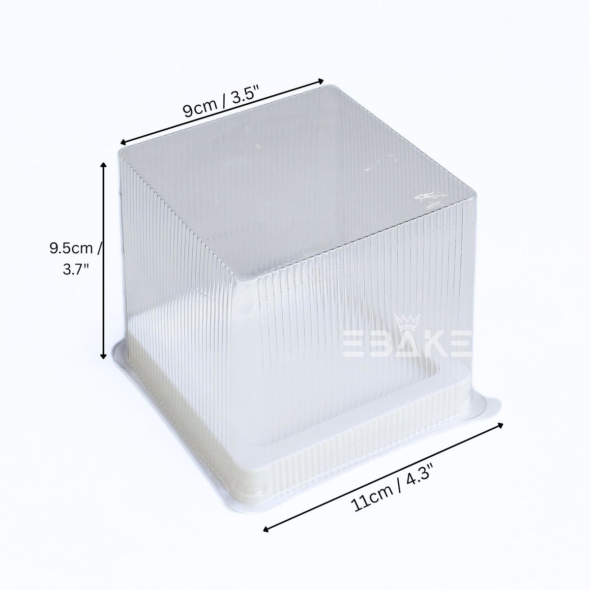 Clear Fluted Pastry Box with White Base | Pastry box with transparent lid