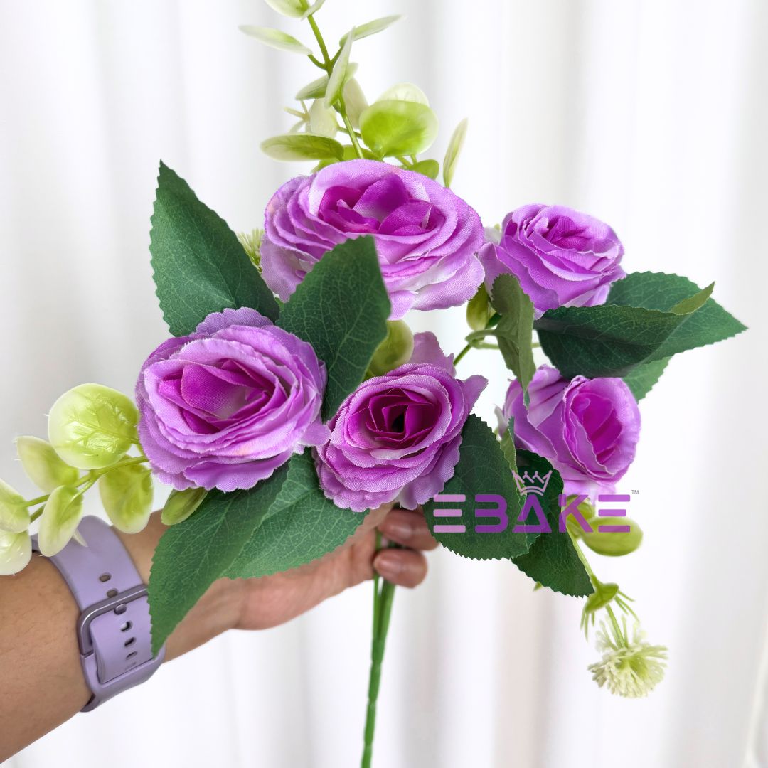 A1245 Lavender Rose Bunch (5 Roses With Fillers)