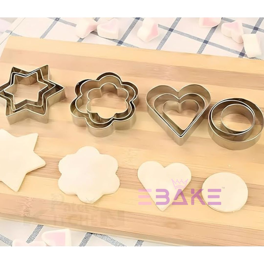 Stainless Steel Cookie Cutters (Set of 12 pieces)