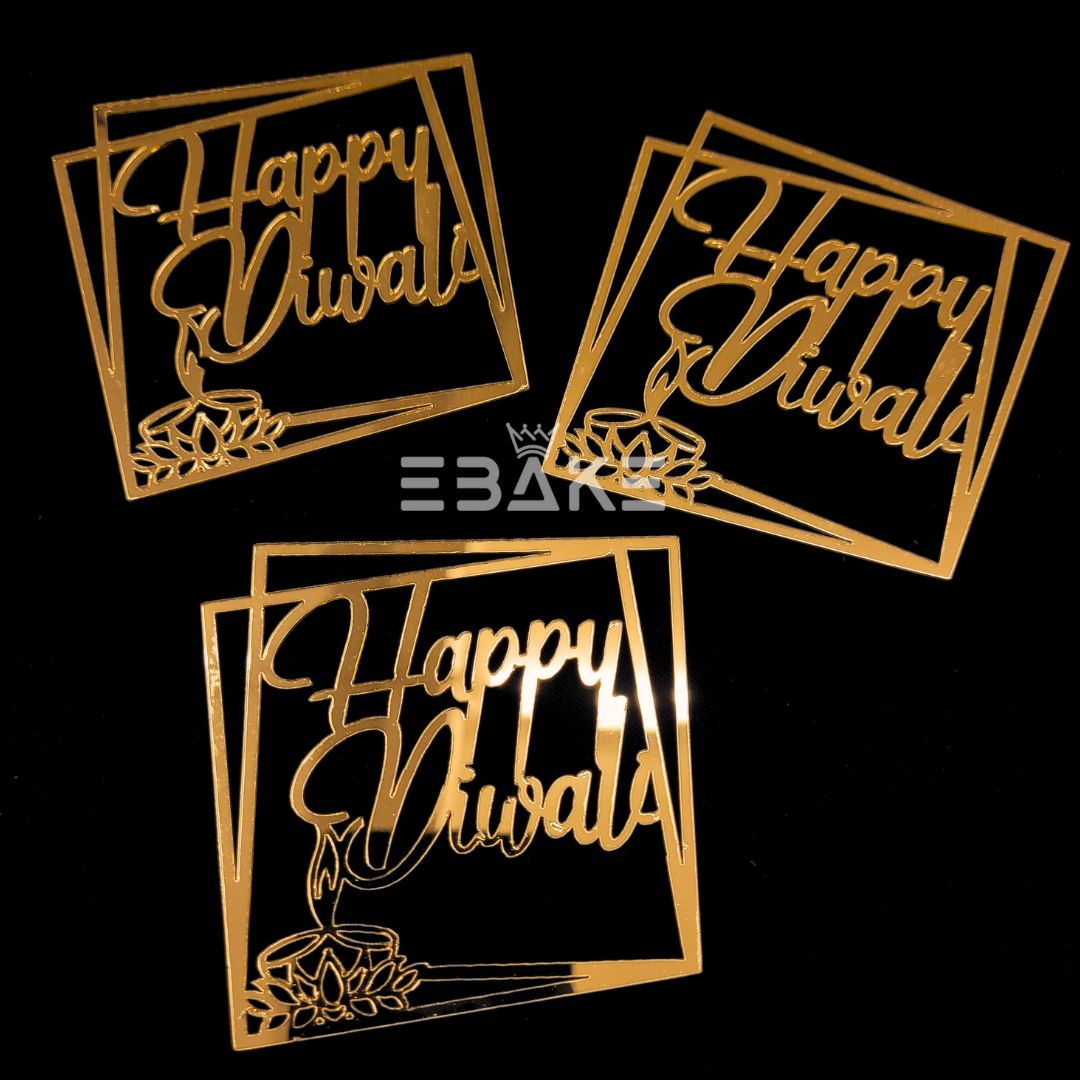 Happy Diwali 3 Inch Cutout (Set of 3) A580