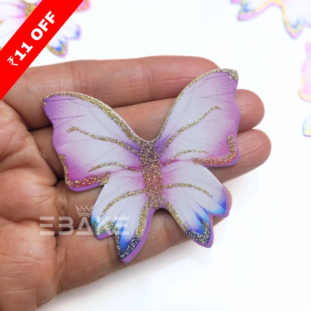 Colorful Paper Butterflies With Gold Glitter Foldable (Set of 10 Pieces)