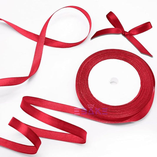Dark Red Satin Ribbon 0.25 Inch