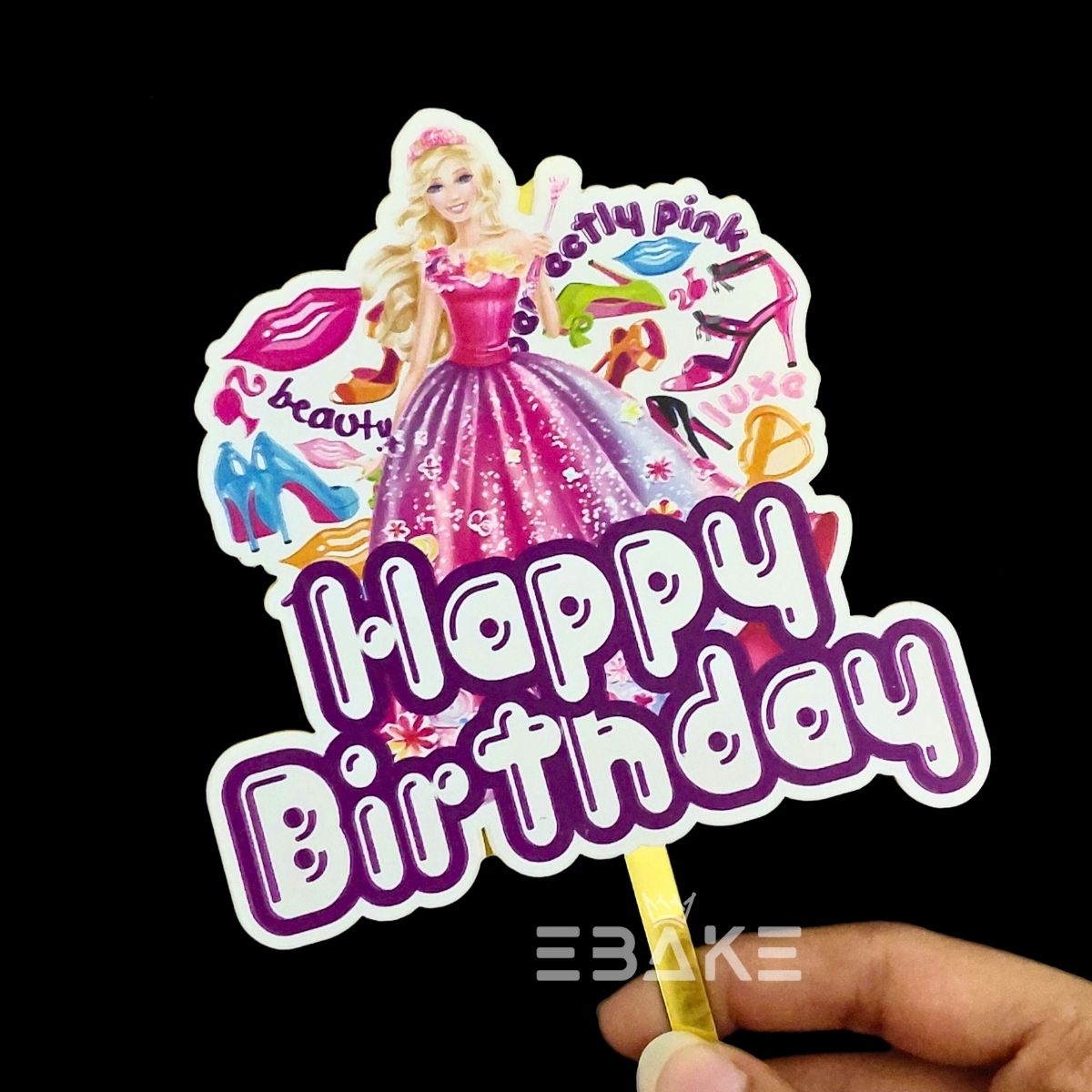 Barbie Printed Acrylic Cake Topper