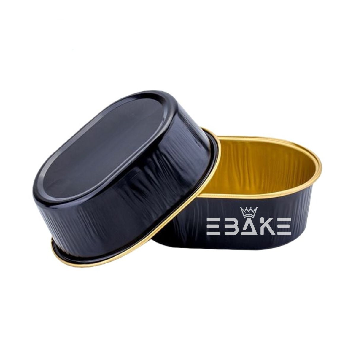 Mini Oval Aluminium Foil Baking Cup With Lid (Black)