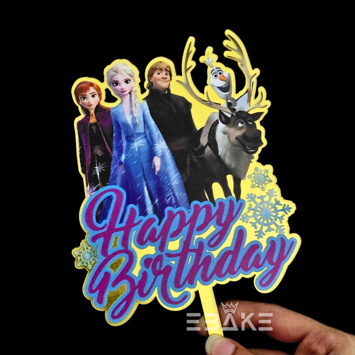 Frozen Printed Acrylic Cake Topper