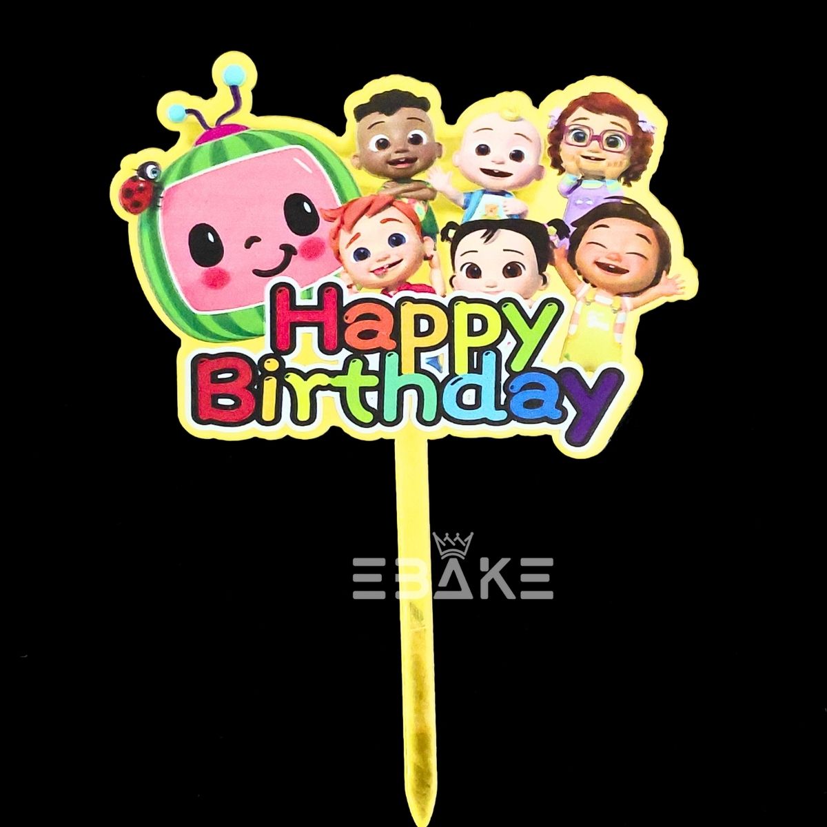 Cocomelon Printed Acrylic Cake Topper