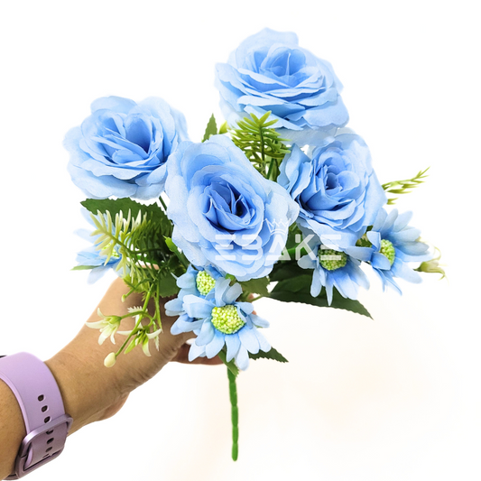 A1550 Blue Rose Bunch (4 Roses With Fillers)
