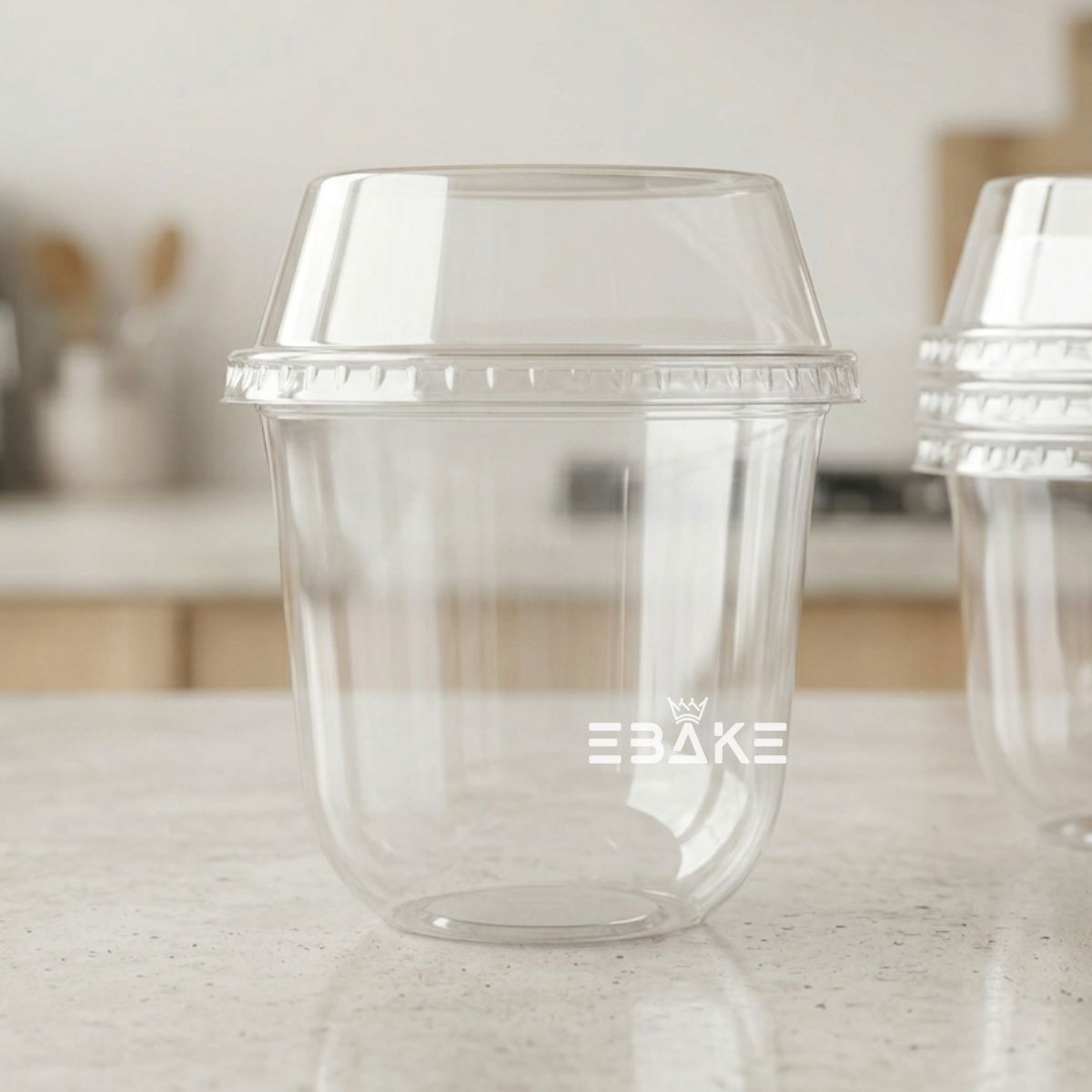PET Plastic Disposable Clear Container With Dome Lid For Desserts (Rounded Base)