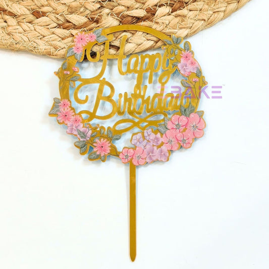 Happy Birthday Graphic Acrylic Cake Topper