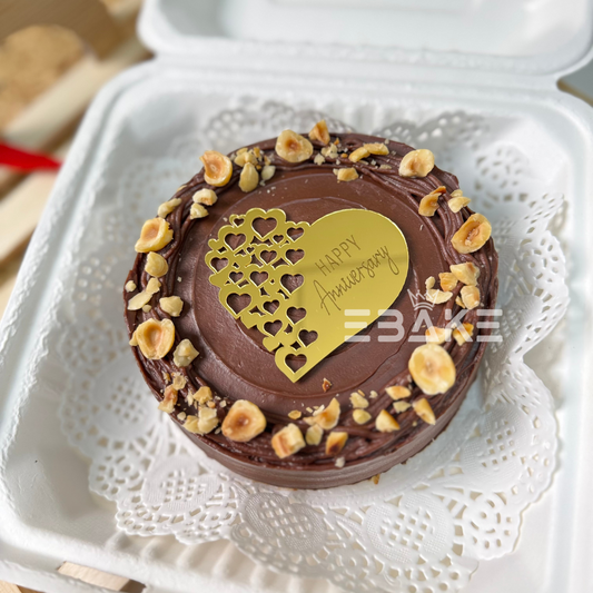 Happy Anniversary Heart Shape Coin Topper (Cake Charm) - Set of 6