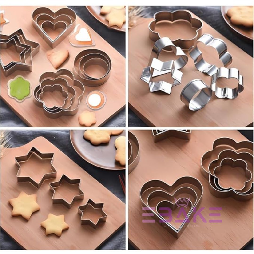 Stainless Steel Cookie Cutters (Set of 12 pieces)