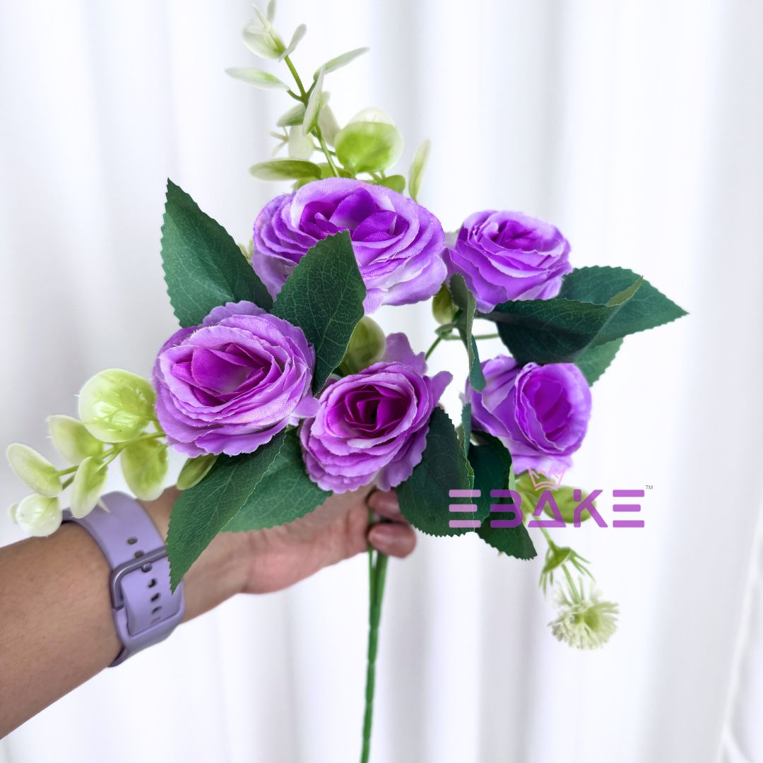 A1245 Lavender Rose Bunch (5 Roses With Fillers)