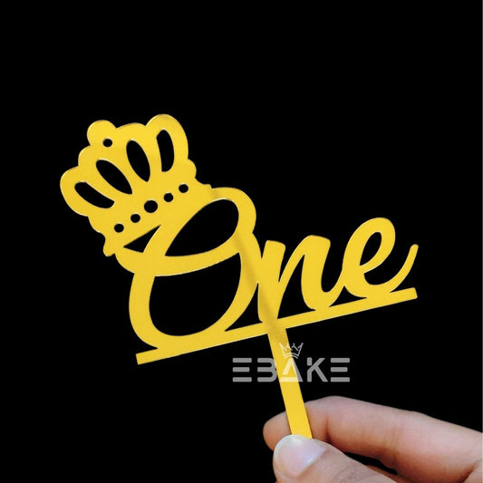 One Cake Topper 4 Inch