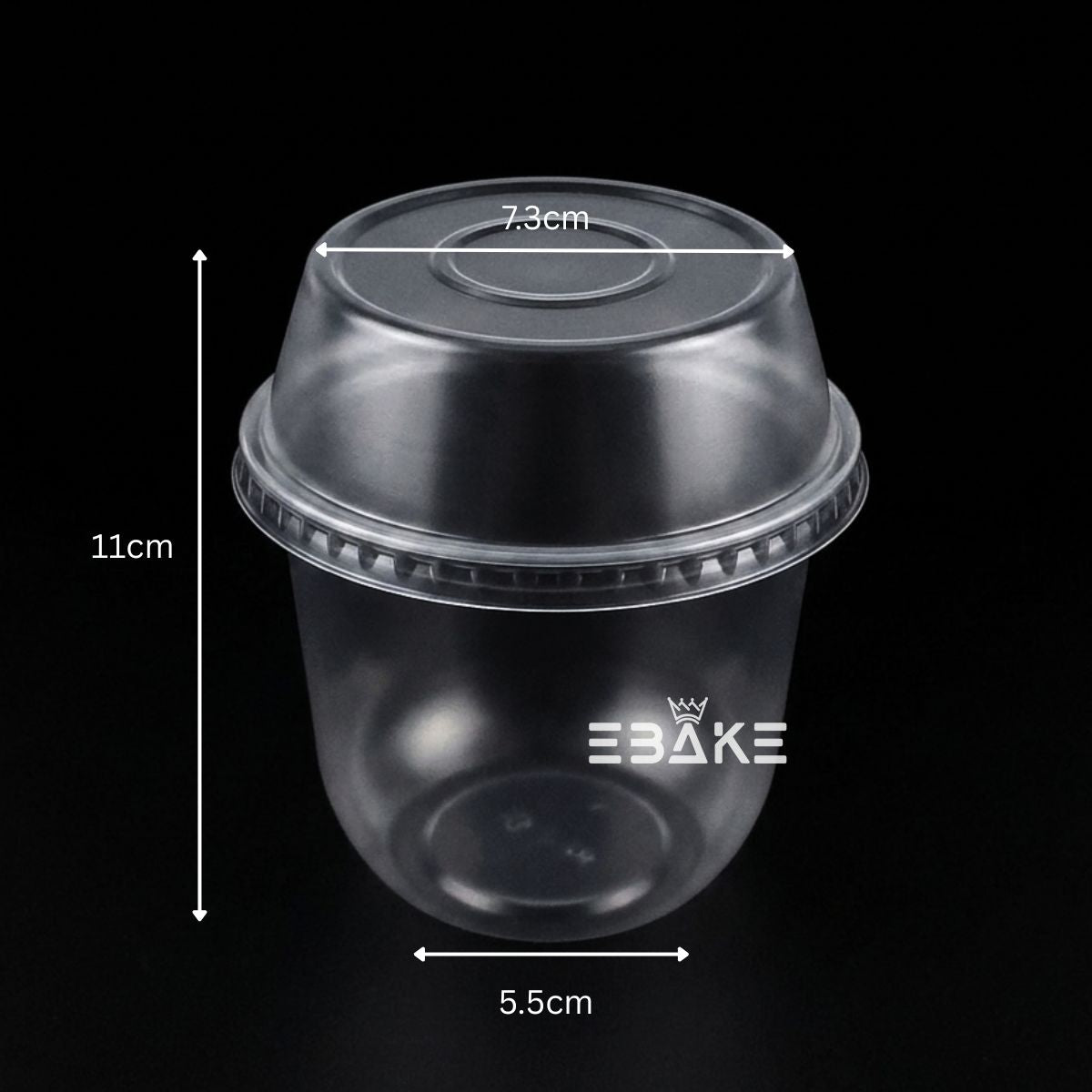 PET Plastic Disposable Clear Container With Dome Lid For Desserts (Rounded Base)