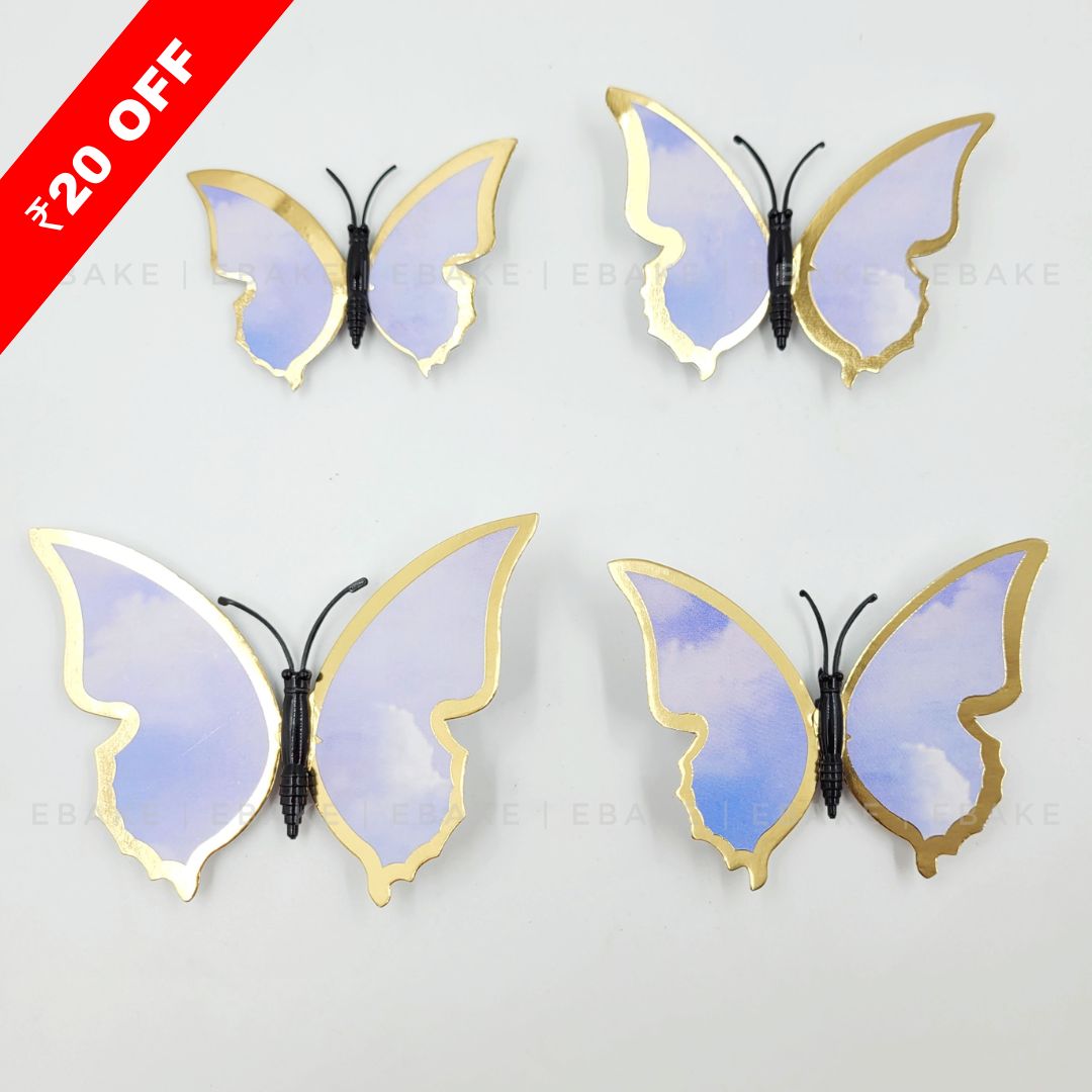 Paper Butterflies - Purple (Set Of 4 Pieces)