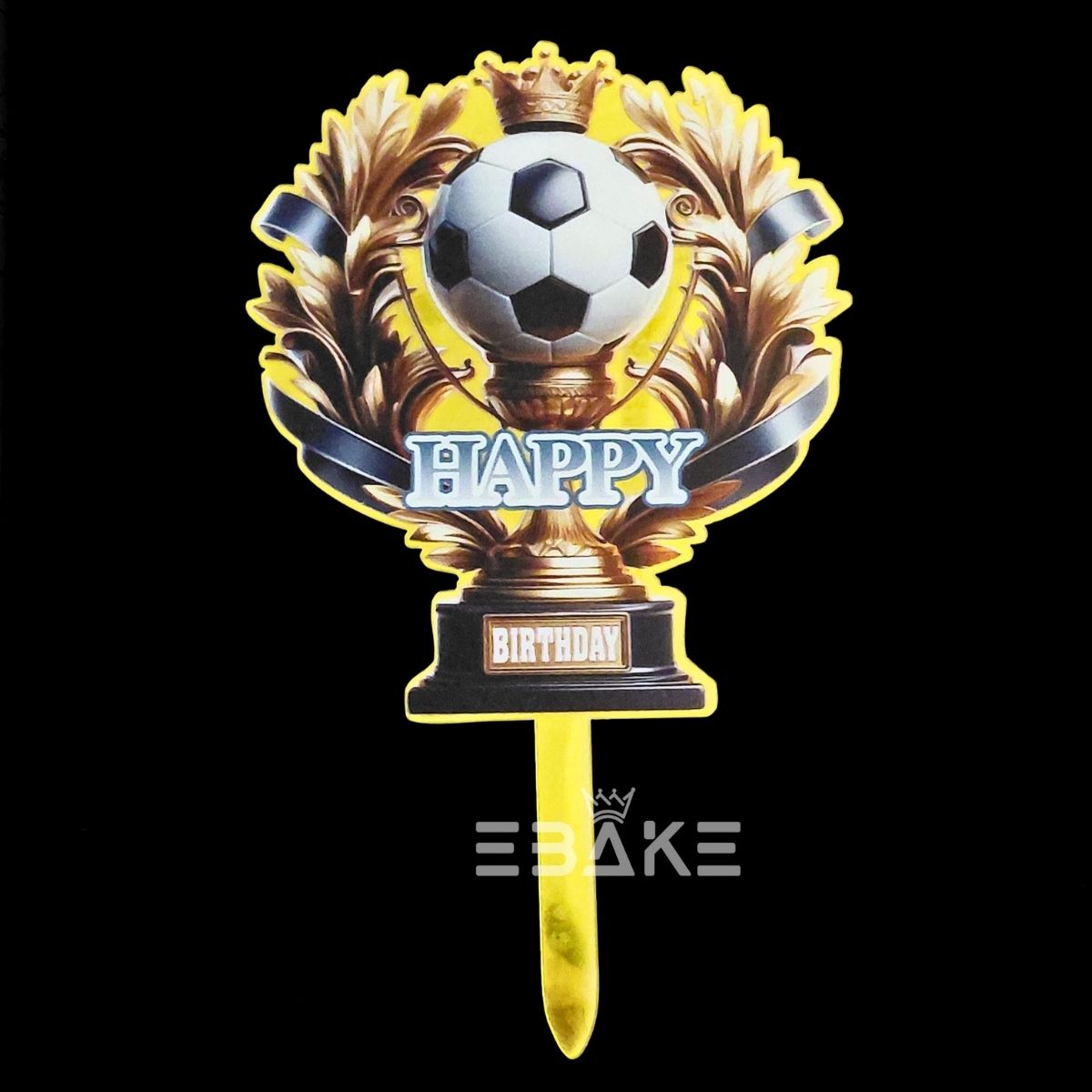 Football Printed Acrylic Cake Topper