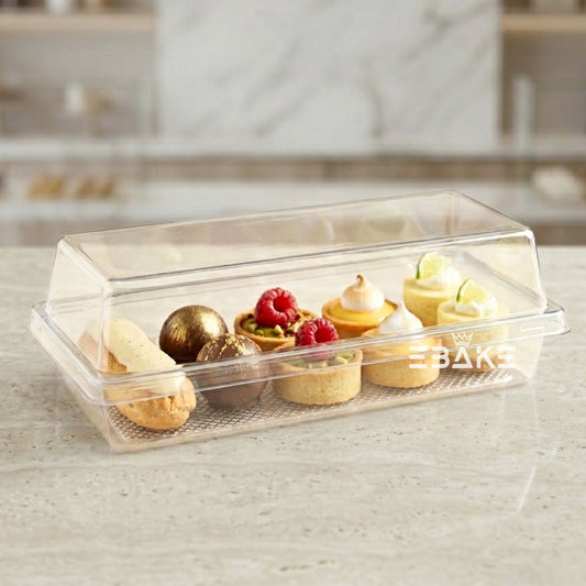 PET Plastic Disposable Clear Container With Lid For Desserts