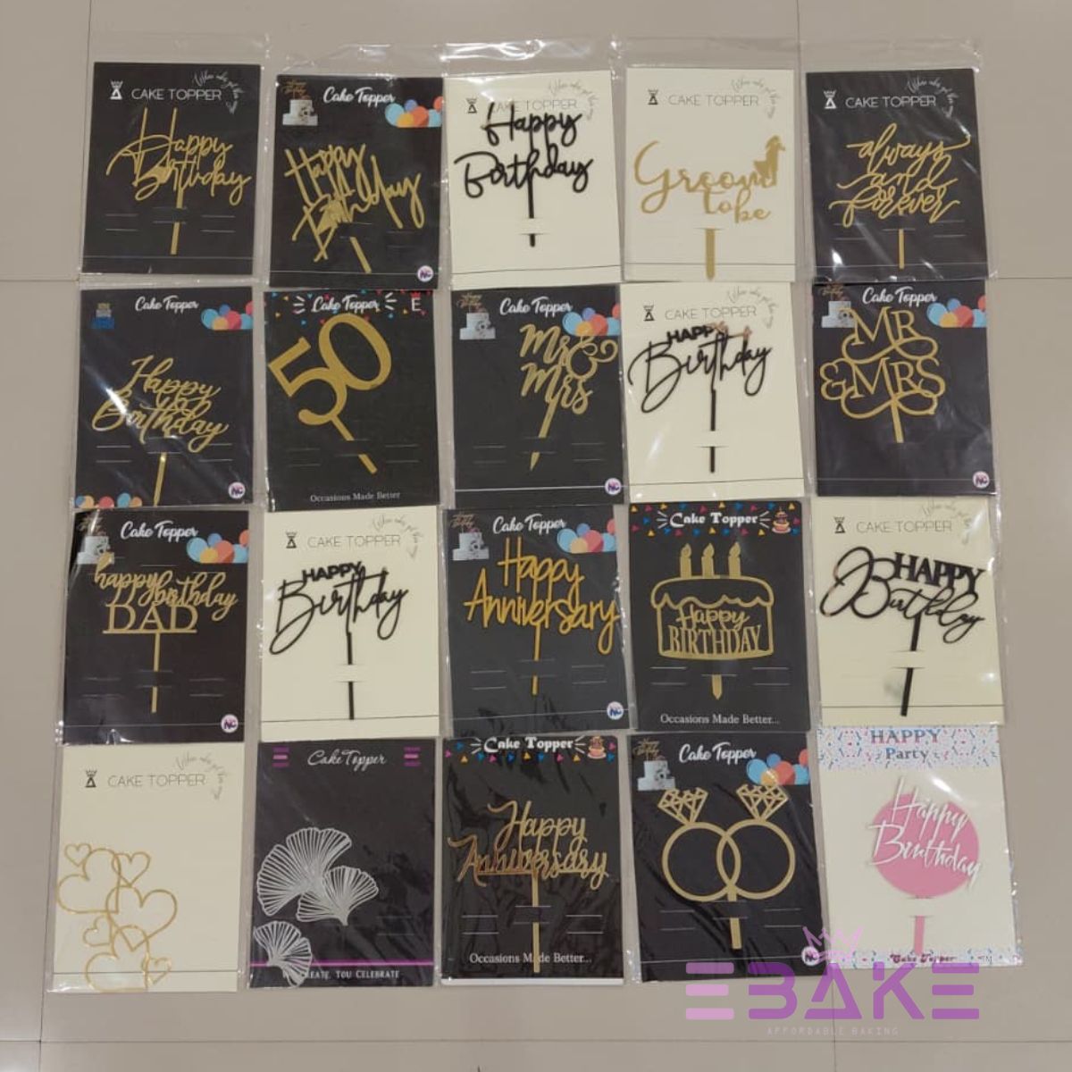 SALE! Assorted Cake toppers 5 Inches 20 pieces - EBSL158