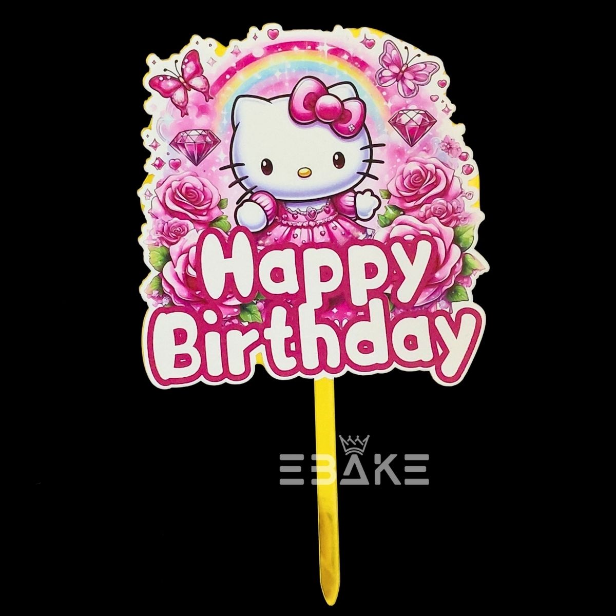 Hello Kitty Printed Acrylic Cake Topper