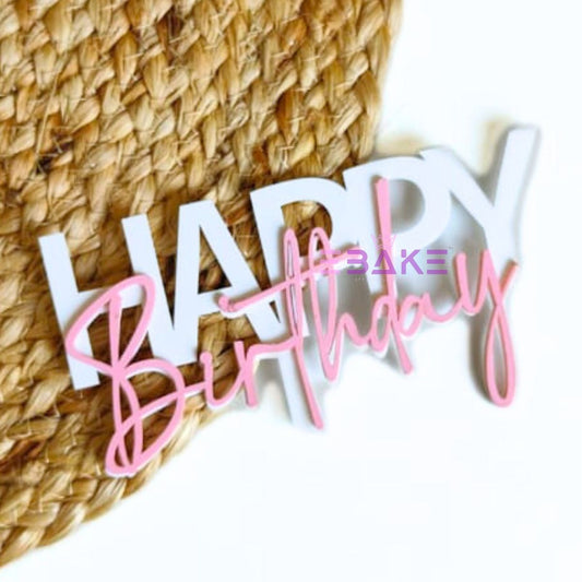 Double Colour Happy Birthday Cutout/Charm