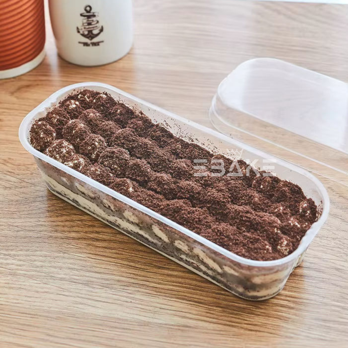 Rectangle PET Plastic Disposable Clear Container With Lid For Desserts