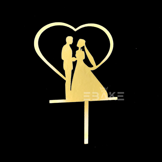 Couple Line Art Cake Topper
