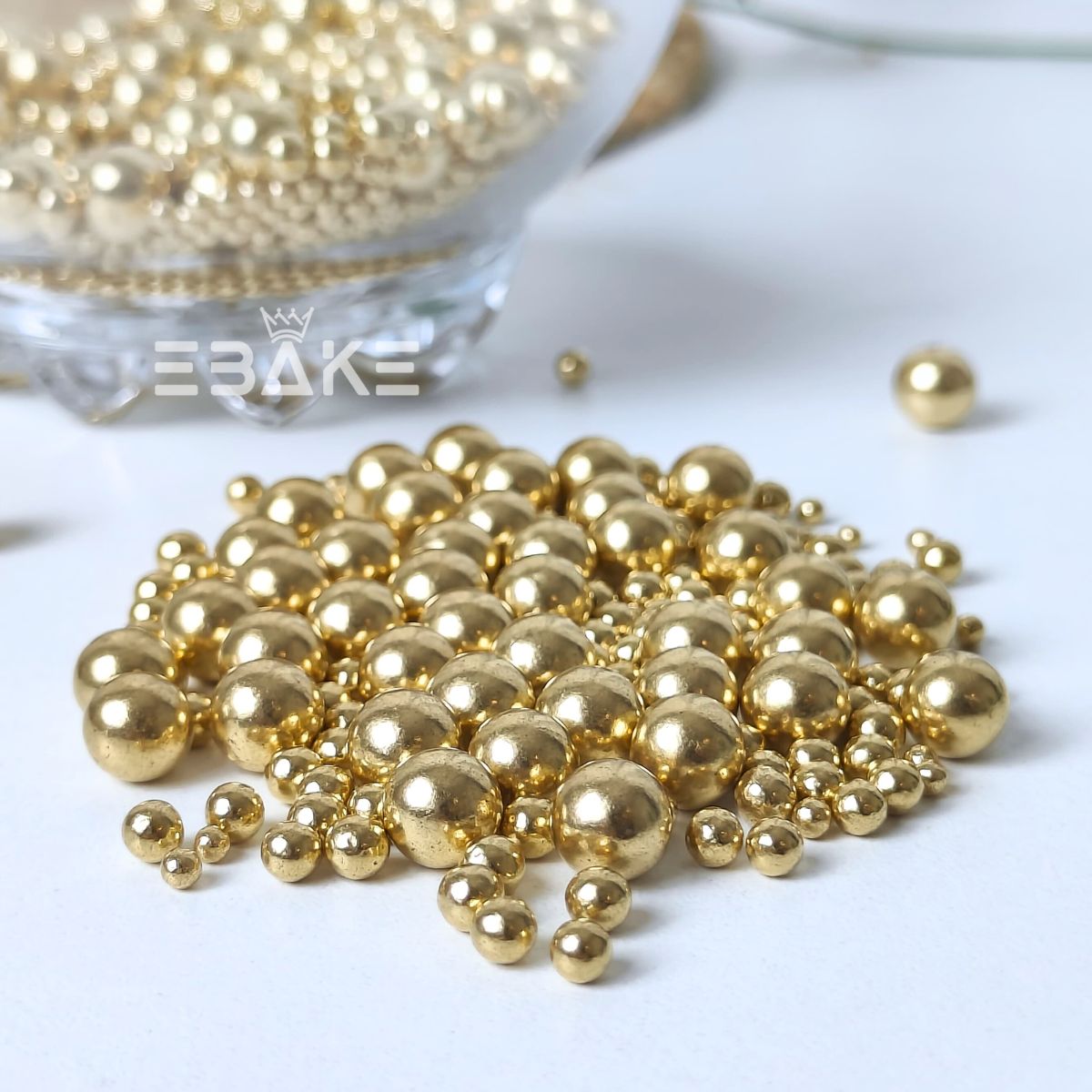 Imported Golden Sprinkles Mix Assorted Size (8mm, 4mm & 2mm) Sugar Balls