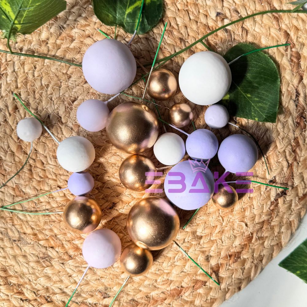 Lavender Mix Faux Balls- Set Of 20 Pieces