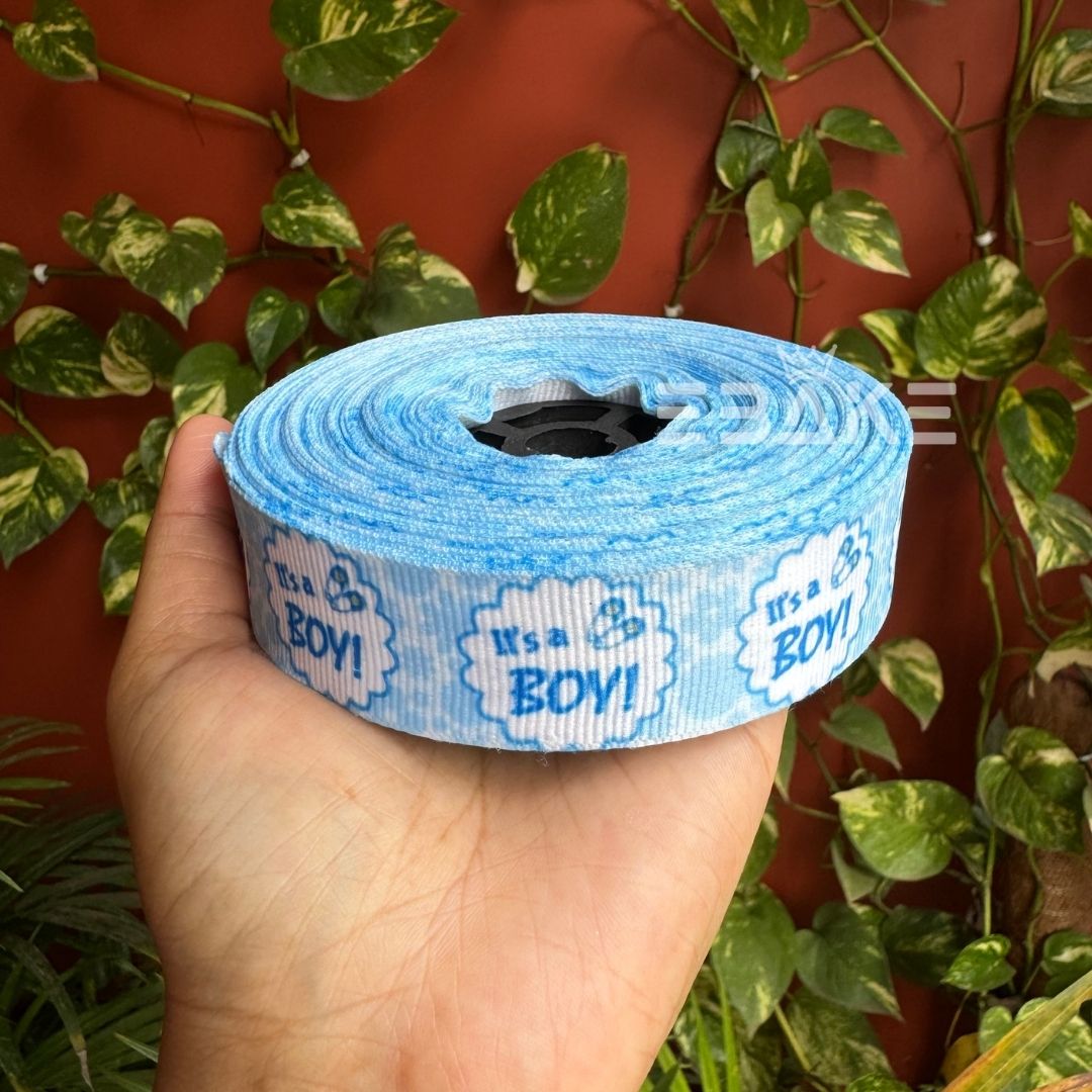 It's a Boy Printed Blue Grosgrain Ribbon