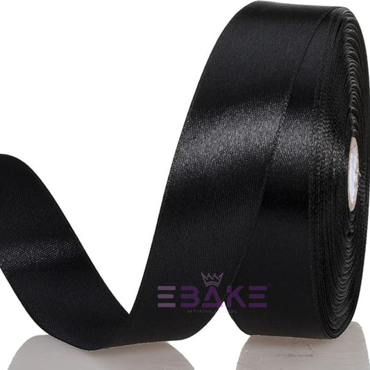 Black Satin Ribbon 1 Inch (Single Piece)