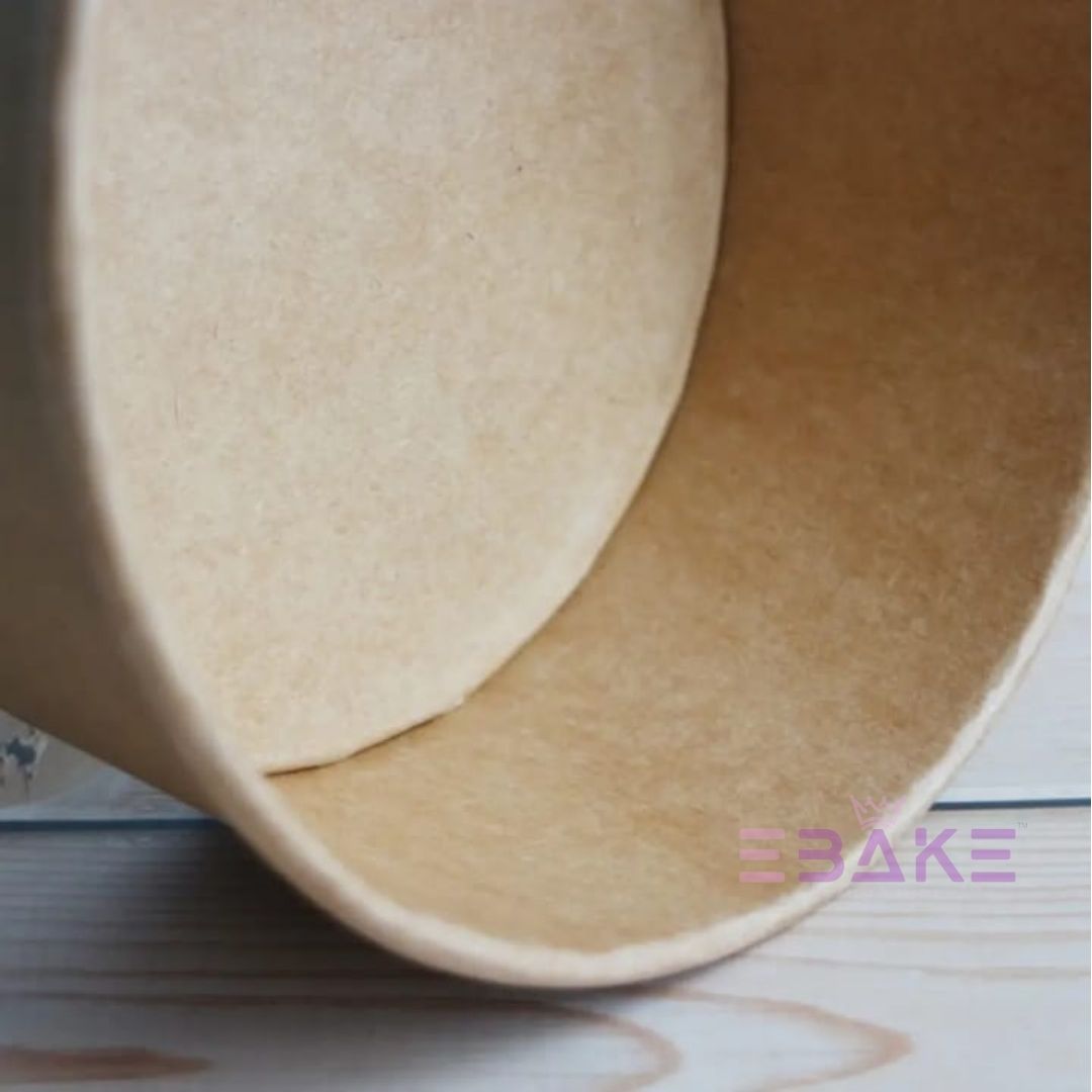 Round Disposable Kraft Paper Containers With Lid (Set of 5) 750ml