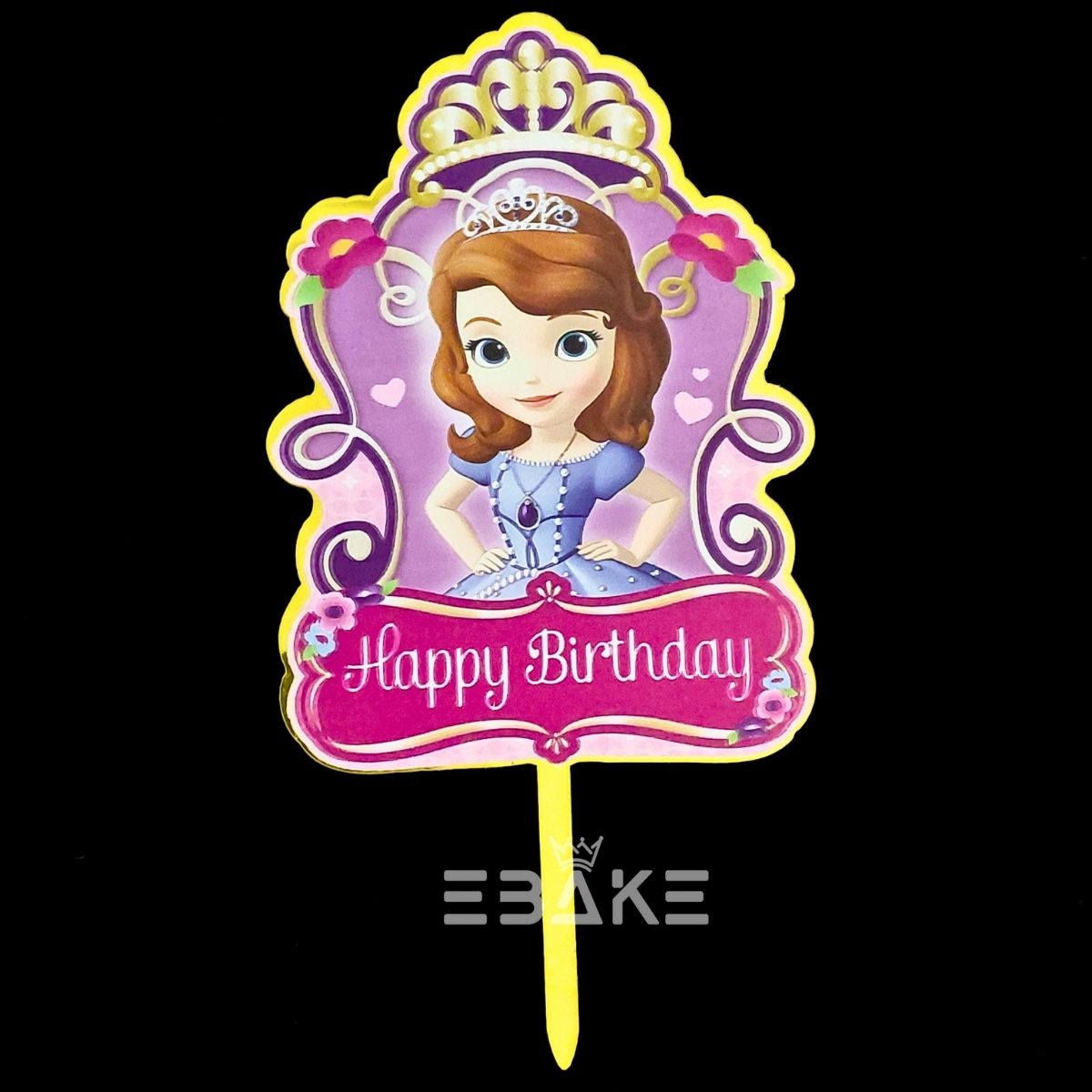 Sofia Printed Acrylic Cake Topper
