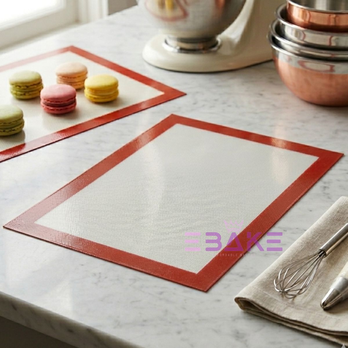 Macaron Baking Mat / Non Stick Silicone Baking Sheet 30*40 (Red)