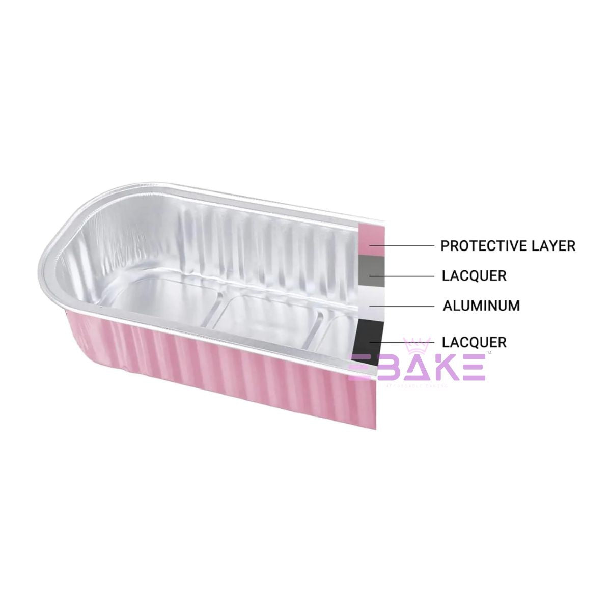 Pastel Pink Aluminium Foil Mini Loaf Pans With Lids