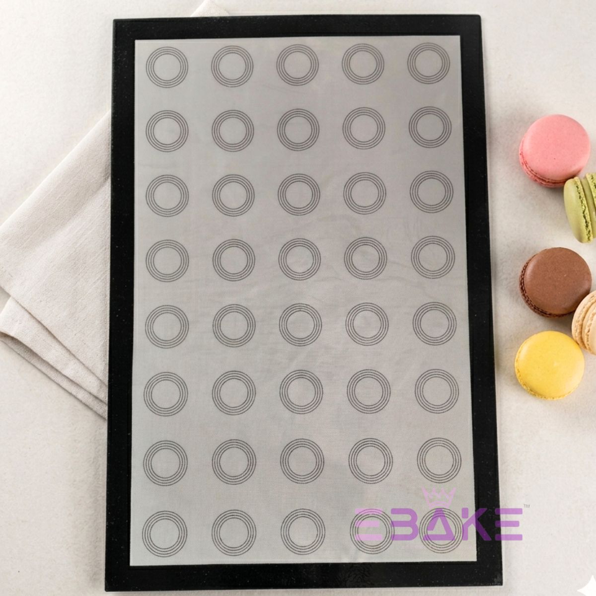 Macaron Baking Mat / Non Stick Silicone Baking Sheet 40*60 (Black)