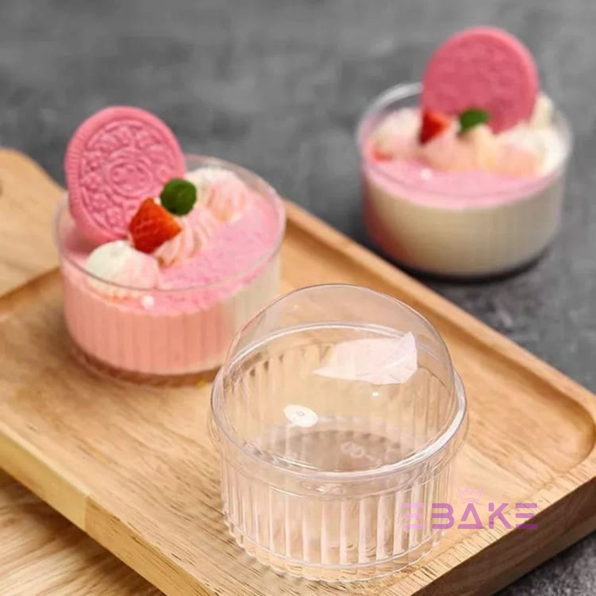 Acrylic Dessert Cup With Lid / Mousse Cups 150ml (Set of 5)