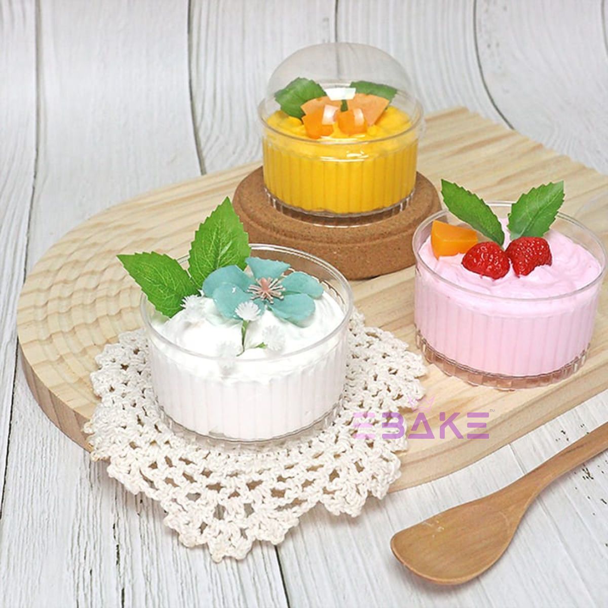Acrylic Dessert Cup With Lid / Mousse Cups 150ml (Set of 5)