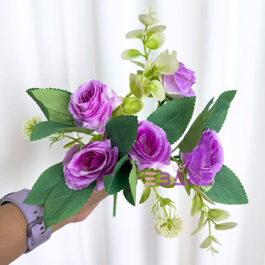 A1245 Lavender Rose Bunch (5 Roses With Fillers)