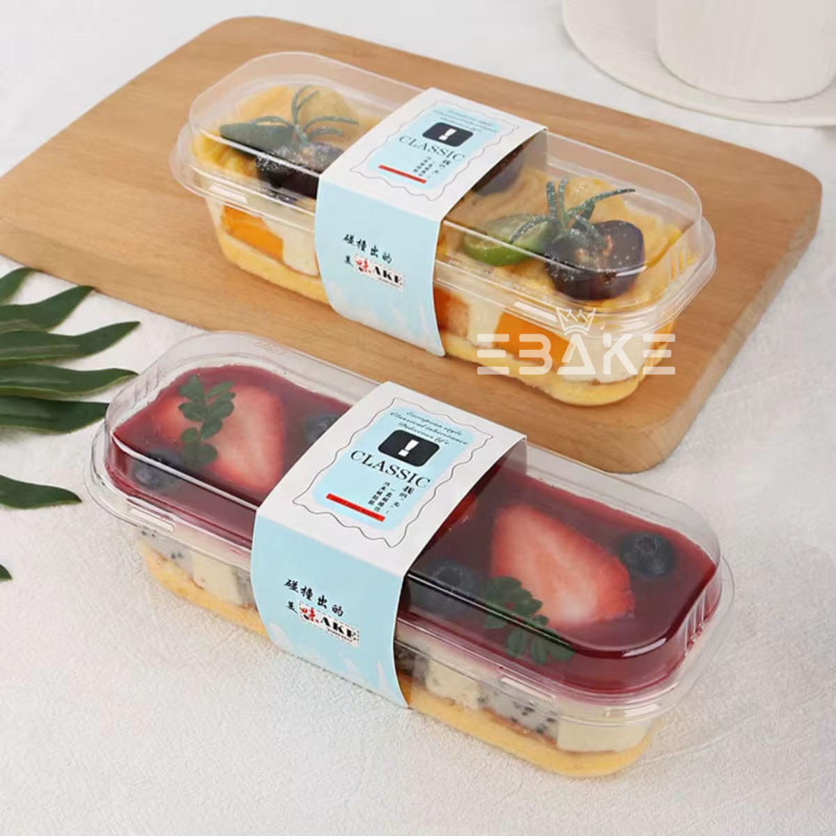 Rectangle PET Plastic Disposable Clear Container With Lid For Desserts