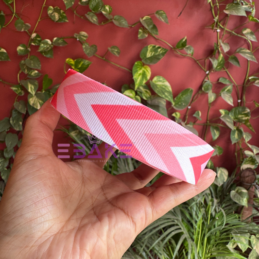 Printed Coral Pink Grosgrain Ribbon