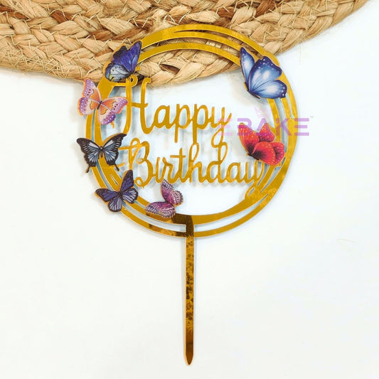 Happy Birthday Graphic Acrylic Cake Topper