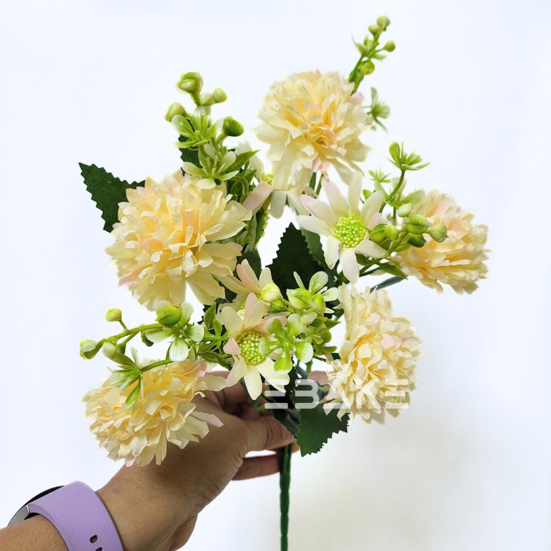 A1316 Light Yellow Dahlia Daisy Bunch With Fillers