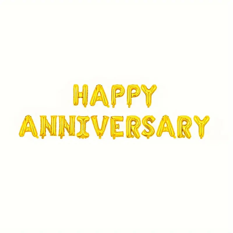 Happy Anniversary Foil Balloon Gold 16 Inch